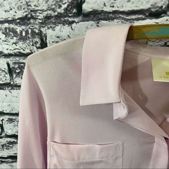 MAEVE Sandbridge Button Down Hi Low Tie Blouse - Picture 6 of 8